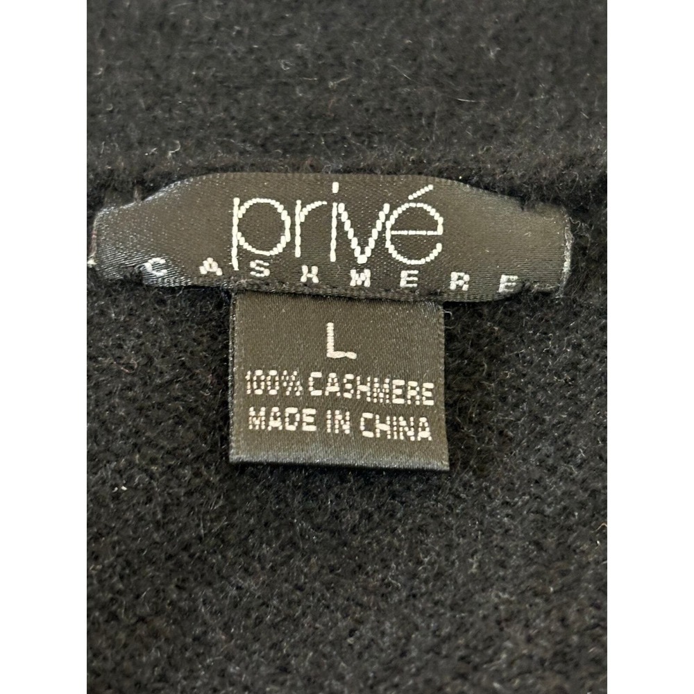 Prive 100% Cashmere Black Longline Cardigan Large Quiet Luxury Minimalist - Picture 5 of 5